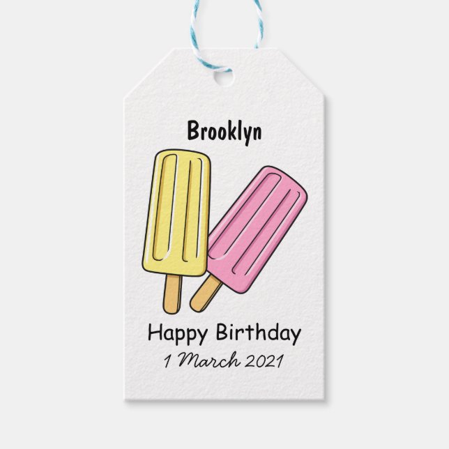 Ice Pop Cartoon Illustration Geschenkanhänger (Vorderseite)