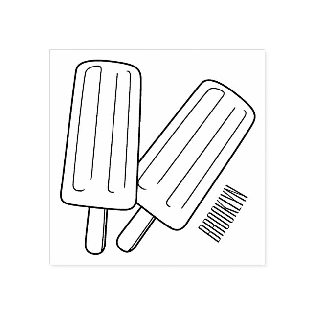 Ice Pop Cartoon Illustration Gummistempel (Prägung)