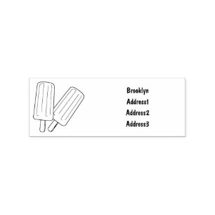 Ice Pop Cartoon Illustration Gummistempel
