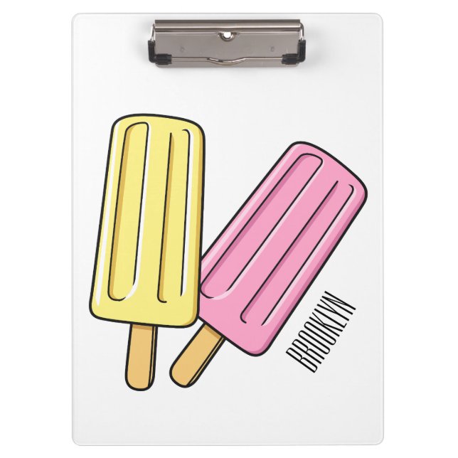 Ice Pop Cartoon Illustration Klemmbrett (Vorderseite)