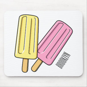 Ice pop cartoon illustration mousepad