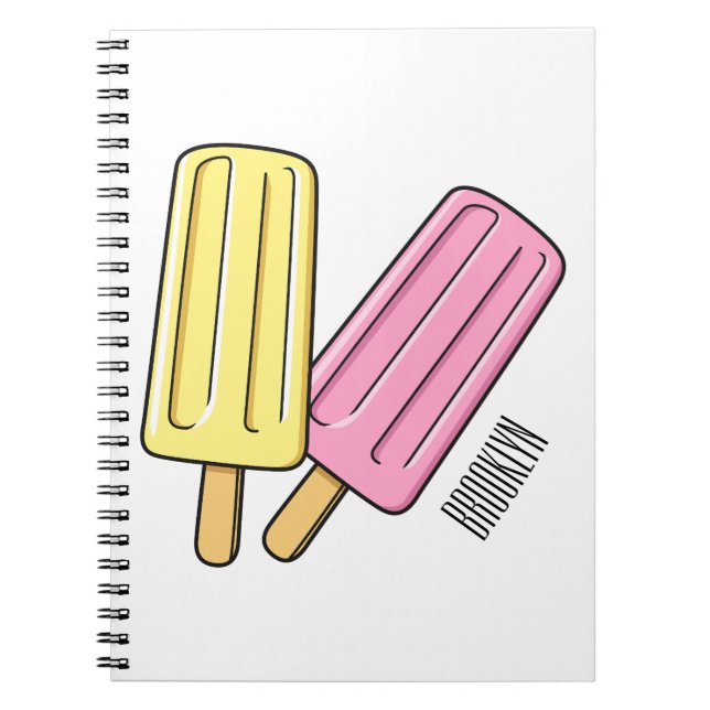Ice Pop Cartoon Illustration Notizblock (Vorderseite)