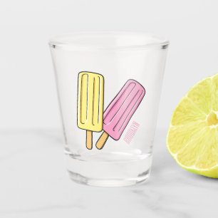 Ice Pop Cartoon Illustration Schnapsglas