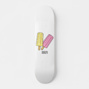 Ice Pop Cartoon Illustration Skateboard