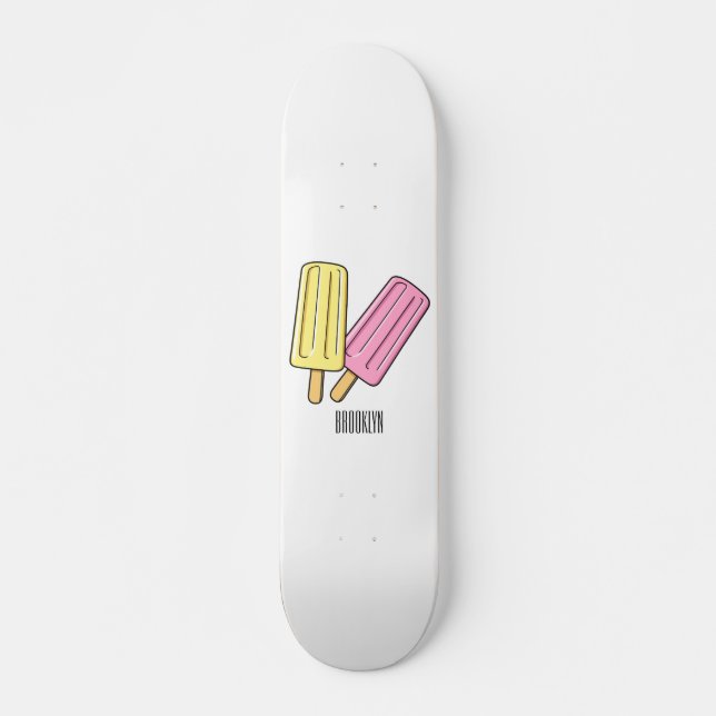 Ice Pop Cartoon Illustration Skateboard (Vorne)