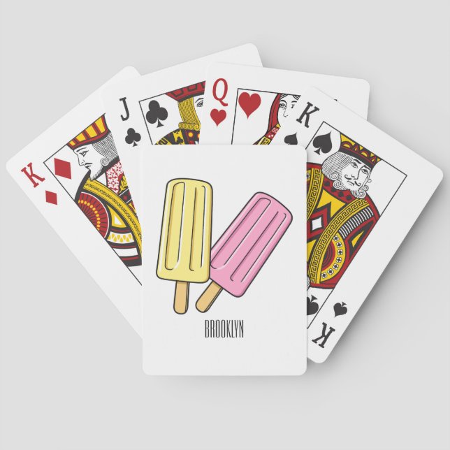 Ice Pop Cartoon Illustration Spielkarten (Rückseite)