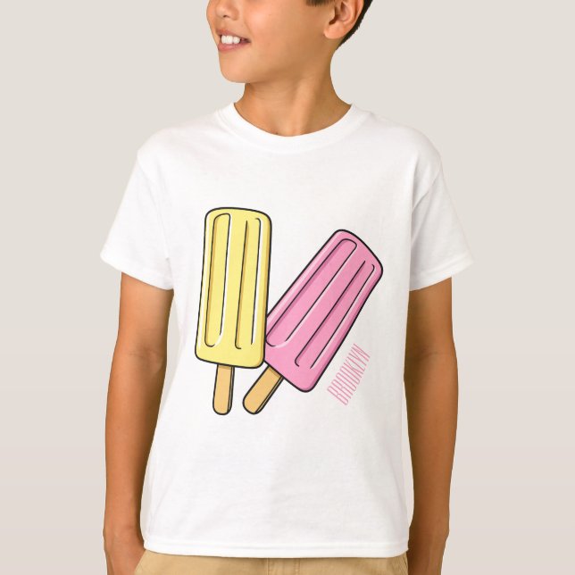 Ice Pop Cartoon Illustration T-Shirt (Vorderseite)