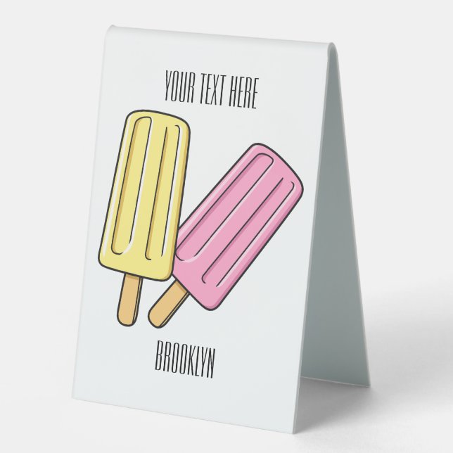 Ice Pop Cartoon Illustration Tischaufsteller (Vorderseite)