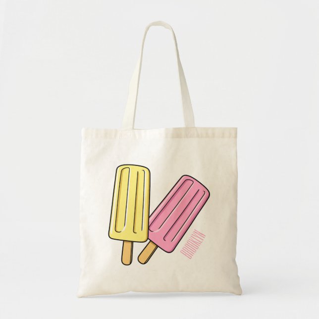 Ice Pop Cartoon Illustration Tragetasche (Vorne)