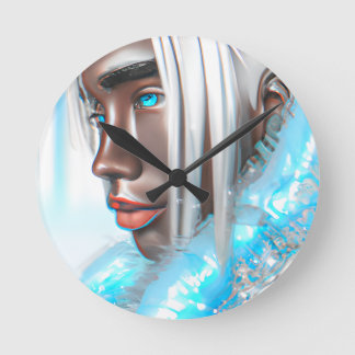 Ice Prince Melanin Black Boy Magic Bruh Winter Bro Runde Wanduhr