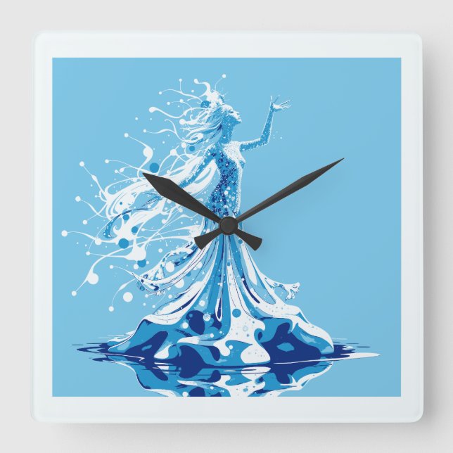 Ice Queen Quadratische Wanduhr (Vorderseite)
