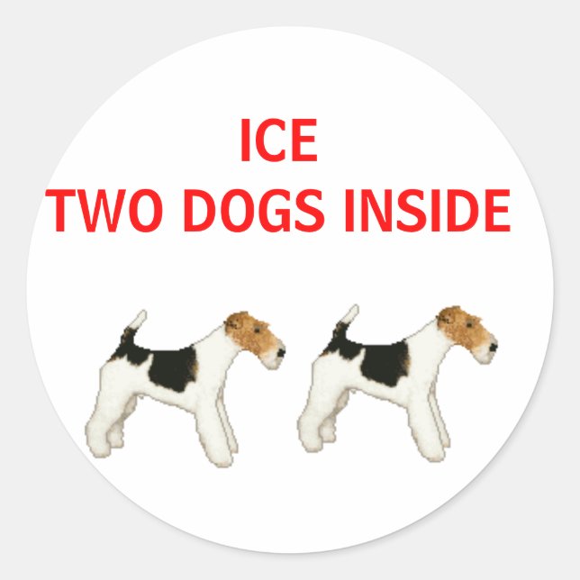 ICE-Rettung: ZWEI HUNDE INNEN Runder Aufkleber (Vorderseite)