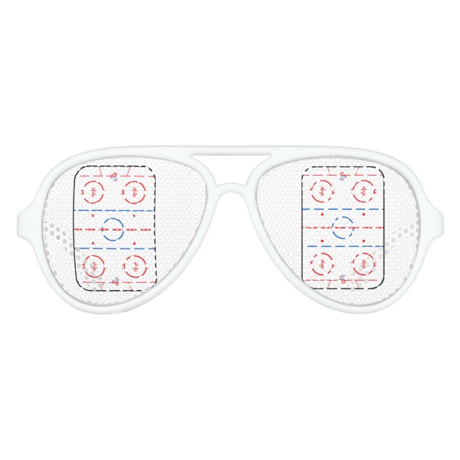 Ice Rink Diagramm Hockey Game Graphic Partybrille (Vorderseite)