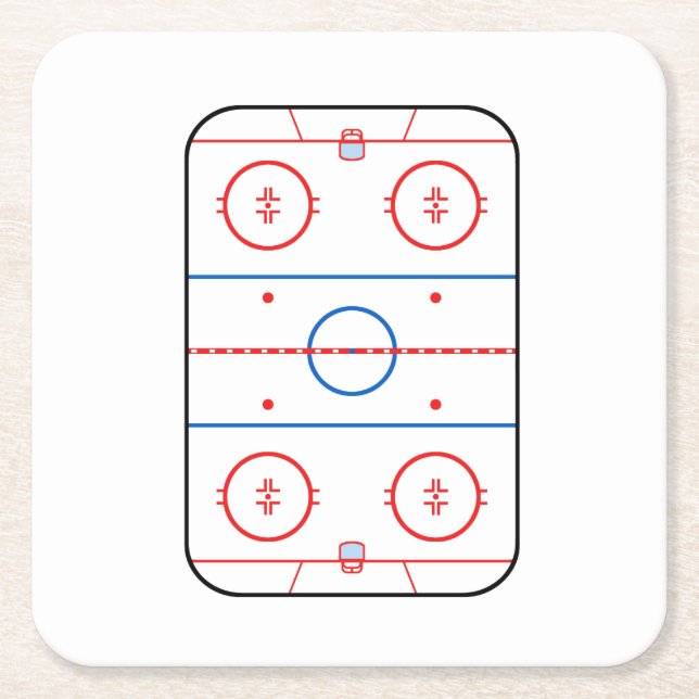 Ice Rink Diagramm Hockey Game Graphic Rechteckiger Pappuntersetzer (Vorderseite)