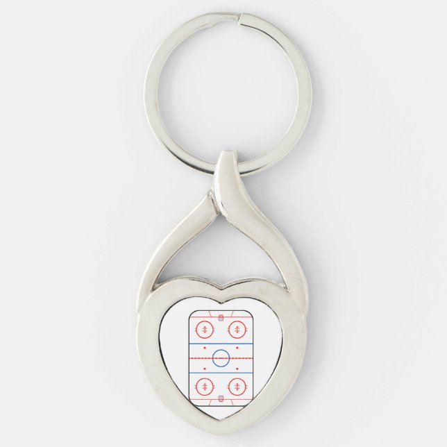 Ice Rink Diagramm Hockey Game Graphic Schlüsselanhänger (Vorderseite)