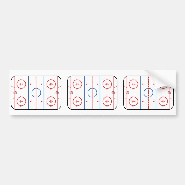 Ice Rink Diagramm Hockey Spiel Design Autoaufkleber (Vorne)