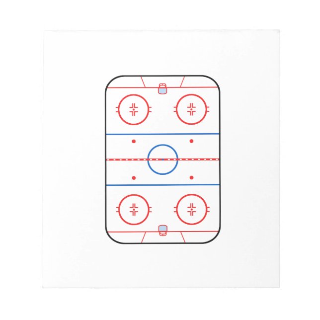Ice Rink Diagramm Hockey Spiel Design Notizblock (Vorderseite)