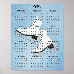 Ice-Skate Design 2025-Kalenderposter Poster