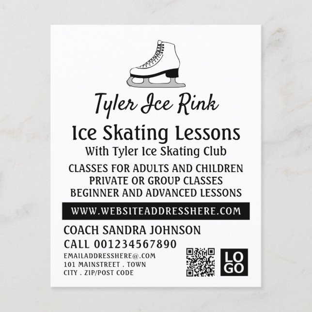 Ice-Skate-Design, Ice-Skaten-Lektion Flyer (Vorne)