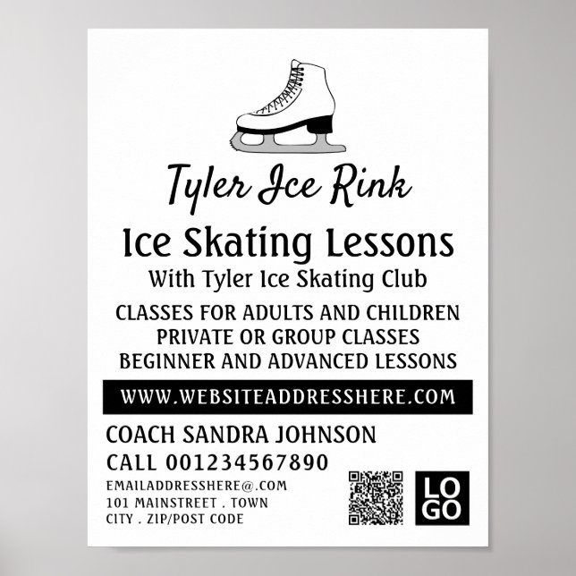 Ice-Skate-Design, Ice-Skaten-Lektion Poster (Vorne)