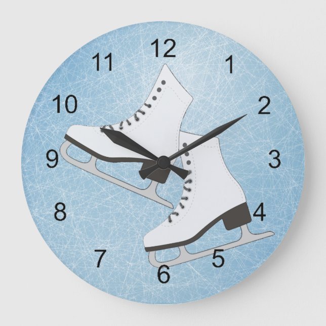 Ice-Skate entwerfen Wandklemme Große Wanduhr (Vorderseite)