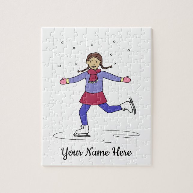 Ice Skaten Abbildung Skater Personalisiert Name (Vertikal)