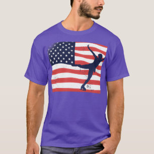 Ice Skaten - Amerikanische Flagge T-Shirt