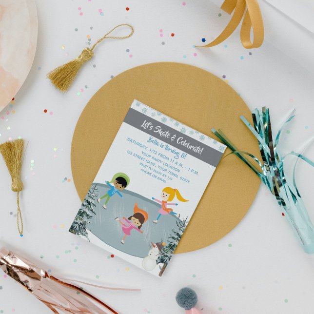 Ice Skaten Birthday Einladung (Von Creator hochgeladen)