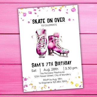 Ice Skaten Birthday Einladung, Ice-Skaten-Party Einladung