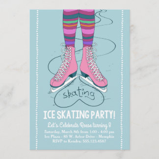 Ice Skaten Birthday Einladung - ich Herz Skaten