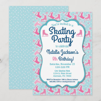 Ice Skaten Birthday Invitation Girls Party Einladu Einladung