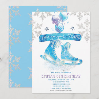Ice Skaten Birthday Party Einladung