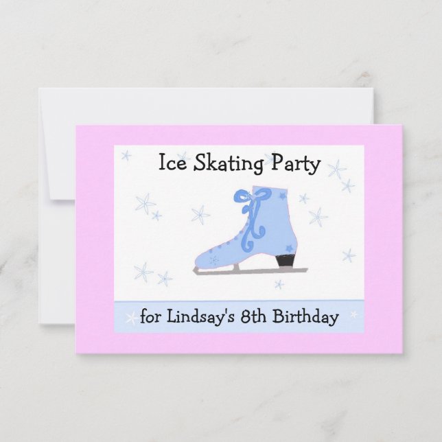 Ice Skaten Birthday Party Einladung (Vorderseite)
