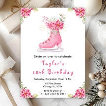 Ice Skaten Birthday Party Pink