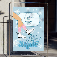Ice Skaten Birthday Winter Skate Party Willkommen