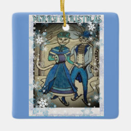 Ice Skaten Cats Keramikornament