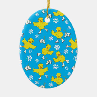 Ice Skaten Chick Snowflake Muster Keramik Ornament
