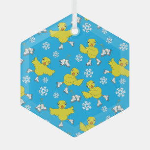 Ice Skaten Chick Snowflake Muster Ornament Aus Glas