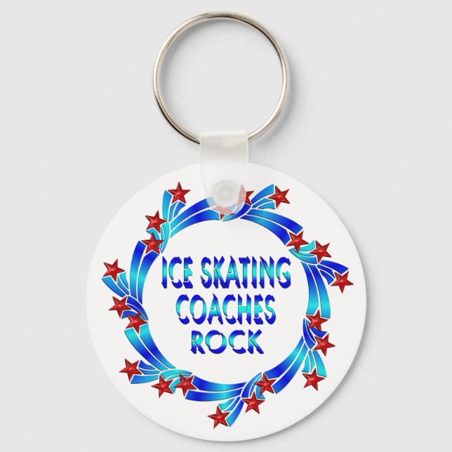 Ice Skaten Coaches Rock Red Stars Schlüsselanhänger (Vorderseite)