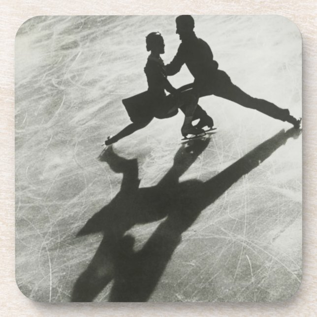 Ice Skaten Couple Getränkeuntersetzer (Vorderseite)