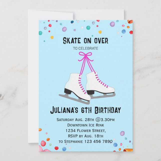 Ice Skaten Einladung | Eis-Skaten-Party (Vorderseite)