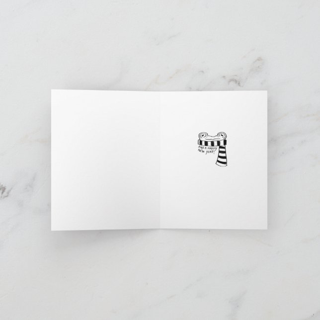 Ice Skaten Frosch Weihnachtskarte Feiertagskarte (Innenseite)