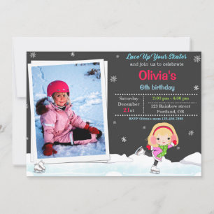 Ice-Skaten-Geburtstagseinladung Winter Einladung
