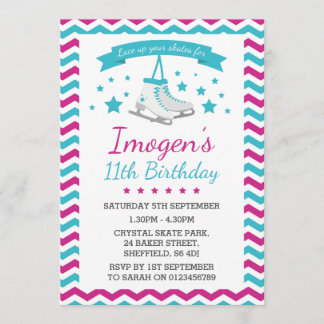 Ice-Skaten-Geburtstagsfeier Einladung