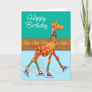 Ice Skaten Giraffe am Geburtstag von Rink Karte