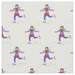 Ice Skaten Girl Abbildung Skater Stoff