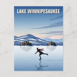 Ice Skaten im Lake Winnipesaukee Postkarte