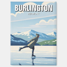 Ice Skaten in Burlington Vermont Travel Magnet