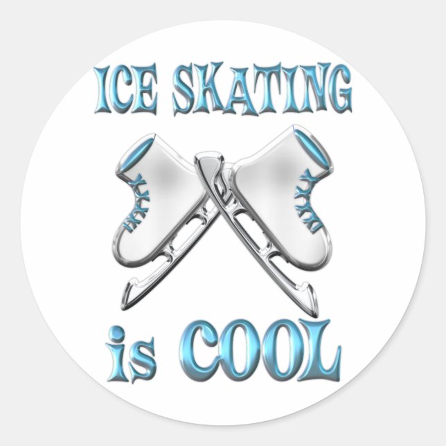 Ice-Skaten ist Cool Runder Aufkleber (Vorderseite)