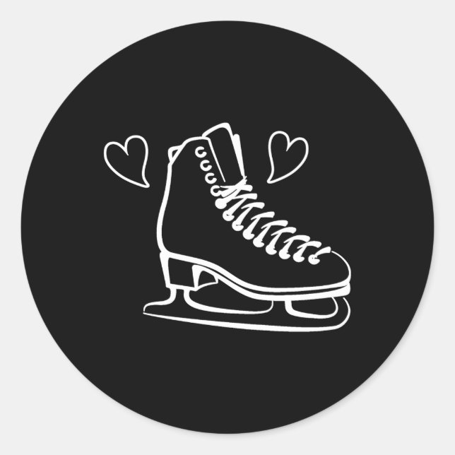 Ice Skaten Liebe Abbildung Skaten Ice Skate Runder Aufkleber (Vorderseite)